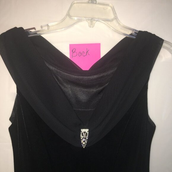 Robbie Bee Elegant Black Velvet Evening Gown Size 8 - Picture 3 of 8